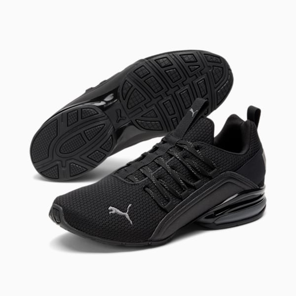 Zapatos para correr anchos para hombre Axelion Refresh, PUMA Black-Cool Dark Gray, extralarge