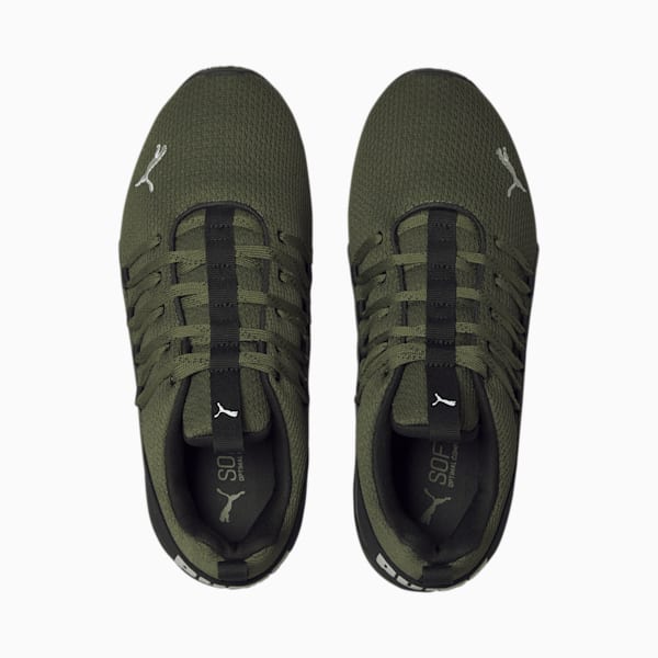 Zapatos para correr Axelion Refresh Wide para hombre, Dark Green Moss-PUMA Black-Feather Gray
