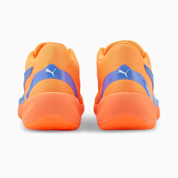 Neymar Jr Rise NITRO Basketball Shoes, Ultra Orange-Blue Glimmer-PUMA White