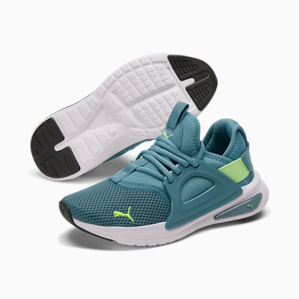 Tenis para correr Softride Enzo Evo para mujer, Bold Blue-Bold Blue-Speed Green, extralarge