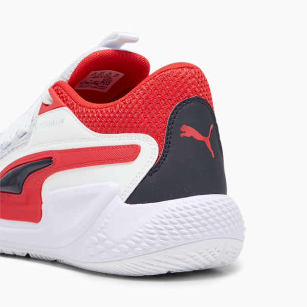 Court Rider Chaos Team Unisex Basketball Shoes, Ash Gray-PUMA White-PUMA Black-For All Time Red, extralarge-IND