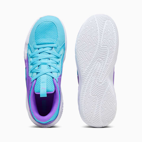 Court Rider Chaos Team Men's Basketball Shoes, Purple Glimmer-Bright Aqua-PUMA White, extralarge