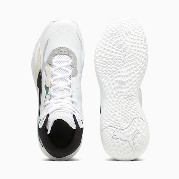 メンズ プレイメーカー プロ ミッド プラス バスケットボールシューズ, PUMA Black-Ash Gray-Eucalyptus-Alpine Snow, extralarge-JPN
