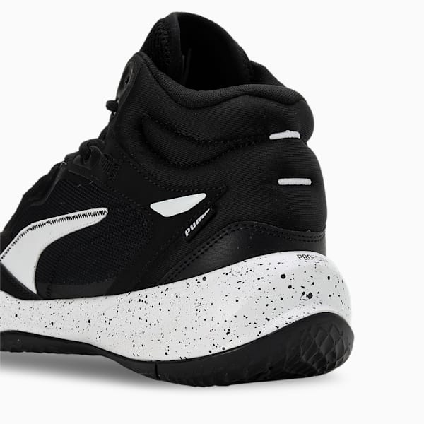 Playmaker Pro Mid Splatter Unisex Basketball Shoes, PUMA Black-PUMA White, extralarge-IND