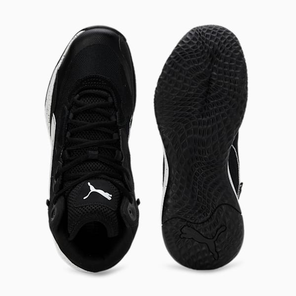 Playmaker Pro Mid Splatter Basketball Shoes, PUMA Black-PUMA White, extralarge-GBR