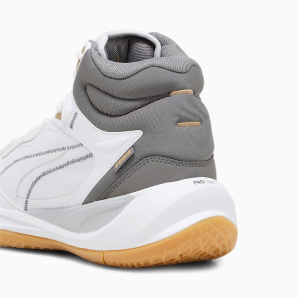 Playmaker Pro Mid Trophies Unisex Basketball Shoes, Ash Gray-Cast Iron-PUMA Gold, extralarge-IND