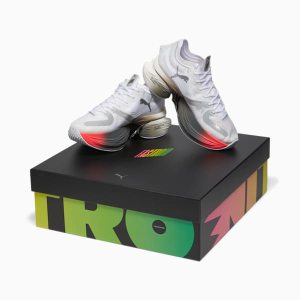 Tenis para correr Fastroid, PUMA White-PUMA Silver-Cherry Tomato, extralarge