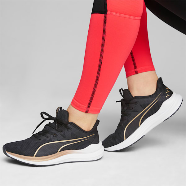 Reflect Lite Molten Metal Women's Running Shoes, PUMA Black-Puma Team Gold, extralarge-IND