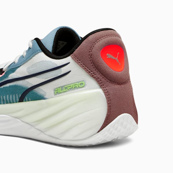 Tenis de básquetbol All-Pro NITRO para hombre, Bold Blue-Dark Clove-Pro Green-Fire Orchid-Koral Ice, extralarge