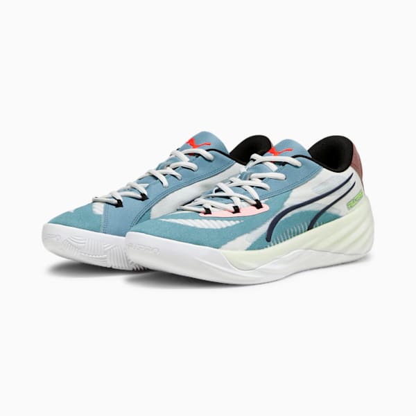 Tenis de básquetbol All-Pro NITRO para hombre, Bold Blue-Dark Clove-Pro Green-Fire Orchid-Koral Ice, extralarge