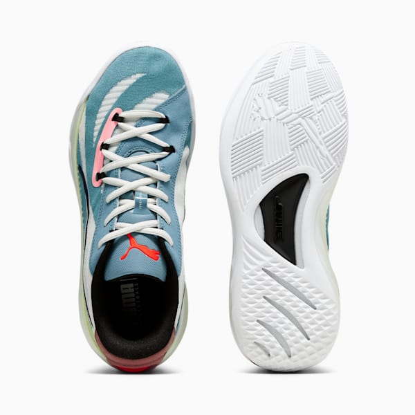 Tenis de básquetbol All-Pro NITRO para hombre, Bold Blue-Dark Clove-Pro Green-Fire Orchid-Koral Ice, extralarge