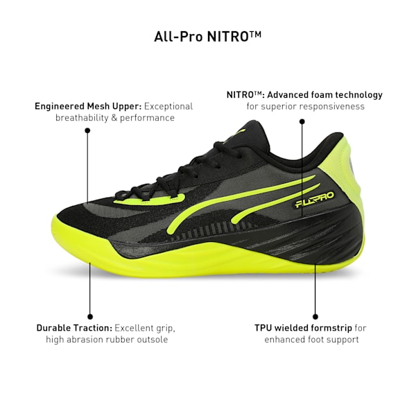 All-Pro NITRO™ Superior Cushioning Basketball Shoes, PUMA Black-Green Glare, extralarge-IND