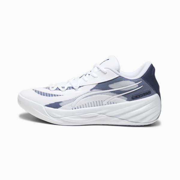 All-Pro NITRO™ SHOWTIME Team Men's Basketball Shoes, PUMA White-PUMA Navy-Lime Squeeze, extralarge