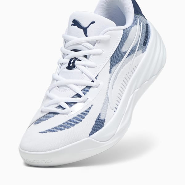 All-Pro NITRO Team Unisex Basketball Shoes, PUMA White-PUMA Navy-Lime Squeeze, extralarge-IND