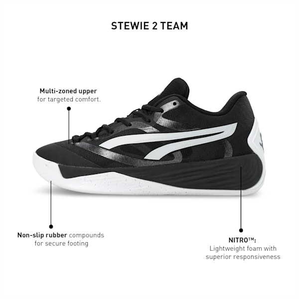 Stewie 2 Team Women's Basketball Shoes, PUMA Black-PUMA White, extralarge-IND