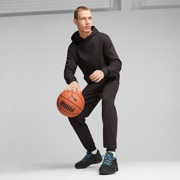 Tenis de baloncesto TRC Blaze Court Camo para hombre, PUMA Black-Myrtle-Dark Clove-Bold Blue-Electric Blush, extralarge