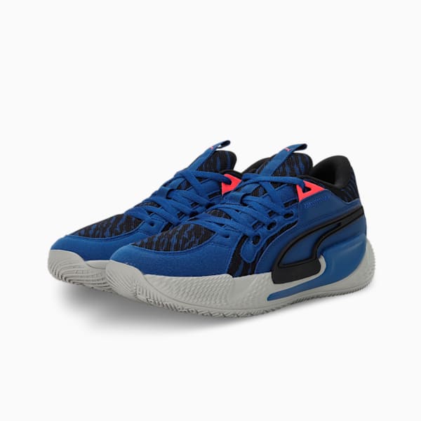 Clyde's Closet Court Rider Unisex Basketball Shoes, Clyde Royal-Harbor Mist-PUMA Black-Fire Orchid, extralarge-IND