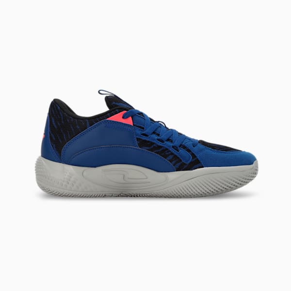 Clyde's Closet Court Rider Unisex Basketball Shoes, Clyde Royal-Harbor Mist-PUMA Black-Fire Orchid, extralarge-IND