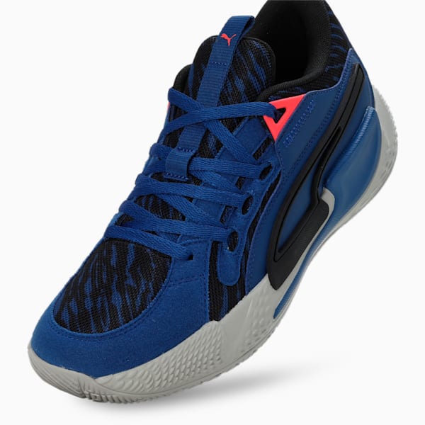 Clyde's Closet Court Rider Unisex Basketball Shoes, Clyde Royal-Harbor Mist-PUMA Black-Fire Orchid, extralarge-IND
