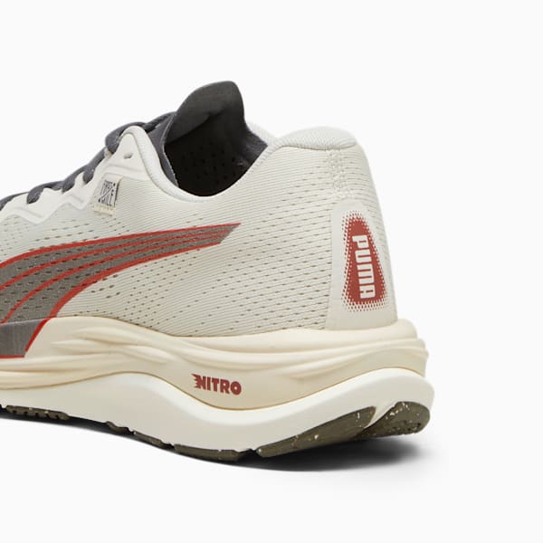 PUMA x FIRST MILE Velocity NITRO 2 Men's Running Shoes, Alpine Snow-Cool Dark Gray-Astro Red, extralarge-IND