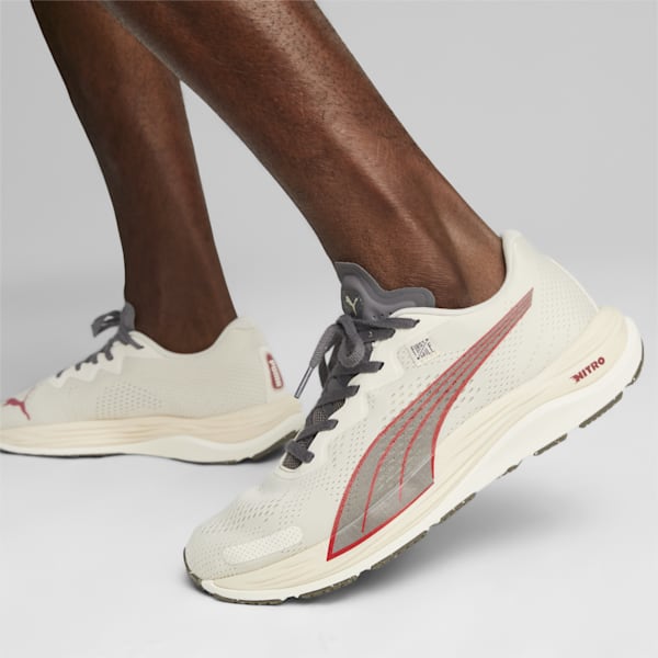 PUMA x FIRST MILE Velocity NITRO™ 2 Men's Running Shoes, Alpine Snow-Cool Dark Gray-Astro Red, extralarge-IDN