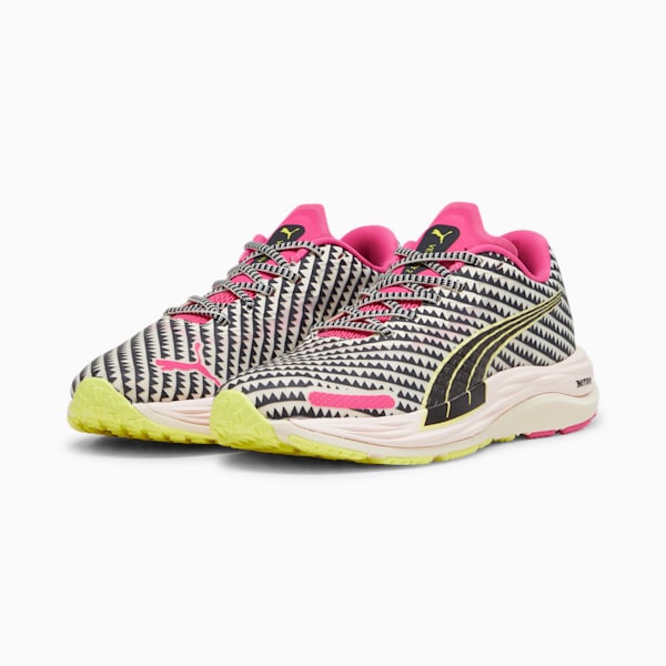 PUMA x LEMLEM Velocity NITRO™ 2 Women's Running Shoes, Ghost Pepper-PUMA Black-Pink Glimmer, extralarge