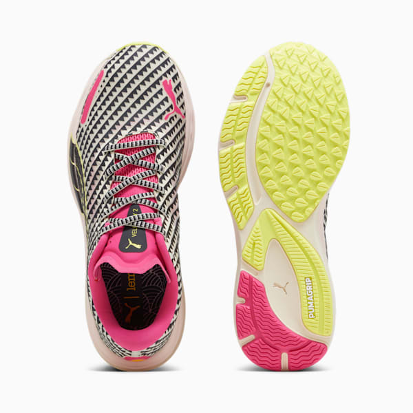 Chaussure de course Velocity NITRO™ 2 PUMA x lemlem Femme, Ghost Pepper-PUMA Black-Pink Glimmer, extralarge