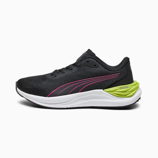 Tenis para correr infantiles Electrify NITRO 3, Puma Black-Cool Dark Gray-Pinktastic, extralarge