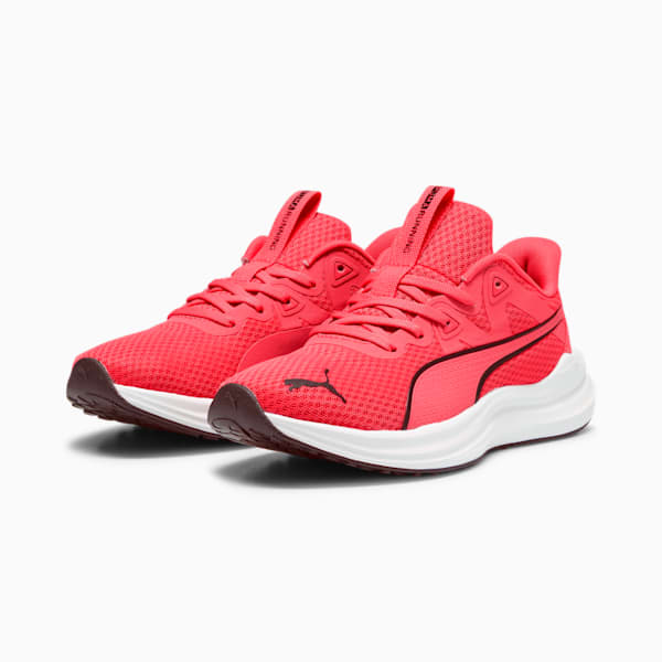 Zapatos para correr Reflect Lite para jóvenes, Fire Orchid-PUMA Black-PUMA White, extralarge