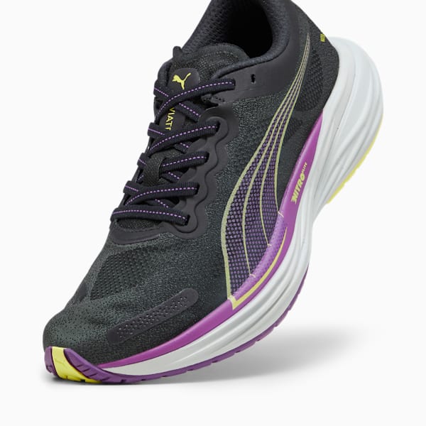 Deviate NITRO 2 WTRepel Women's Trail Running Shoes, PUMA Black-Purple Pop-Yellow Burst, extralarge-IND