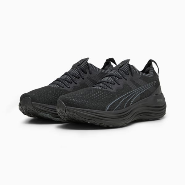 ForeverRun NITRO Knit Men's Running Shoes, PUMA Black-Shadow Gray, extralarge-IND