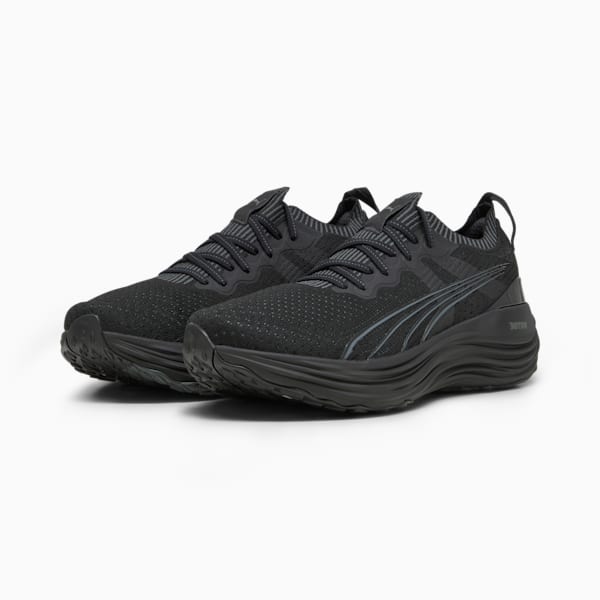 メンズ フォーエバーラン ニトロ ニット ランニングシューズ, PUMA Black-Shadow Gray, extralarge-JPN