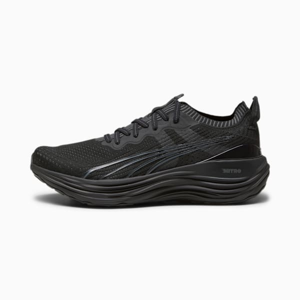 Zapatos para correr ForeverRun NITRO Knit para hombre, PUMA Black-Shadow Gray, extralarge