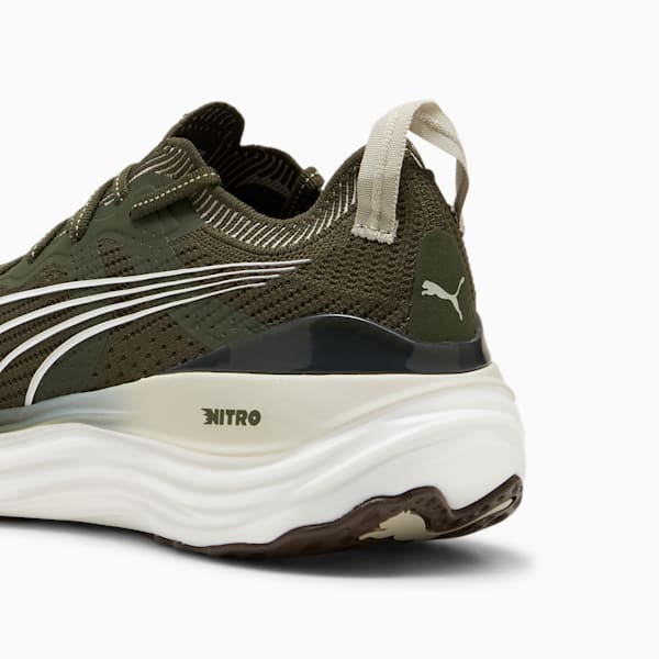 Zapatos para correr ForeverRun NITRO Knit para hombre, Dark Olive-PUMA White, extralarge