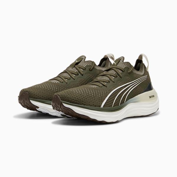 ForeverRun NITRO™ Knit Men's Running Shoes, Dark Olive-PUMA White, extralarge