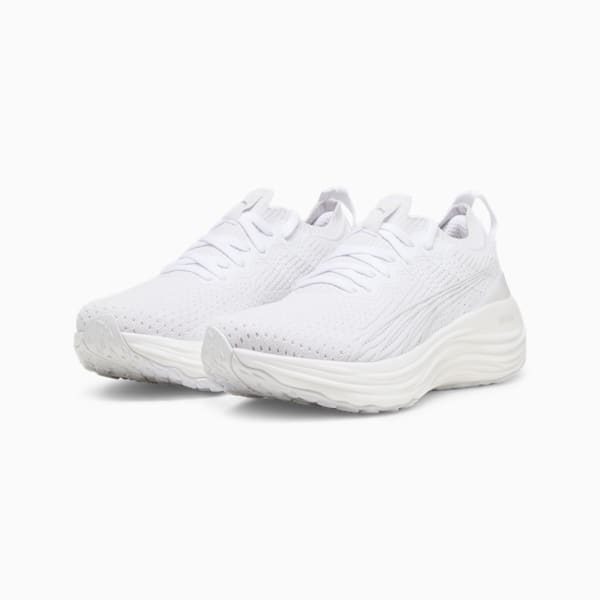 ウィメンズ フォーエバーラン ニトロ ニット ランニングシューズ, PUMA White-Feather Gray, extralarge-JPN