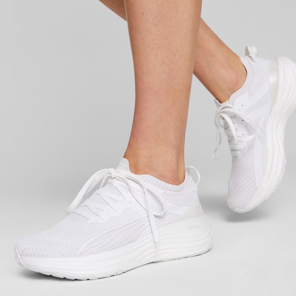 Tenis para correr tejidos ForeverRun NITRO para mujer, PUMA White-Feather Gray, extralarge