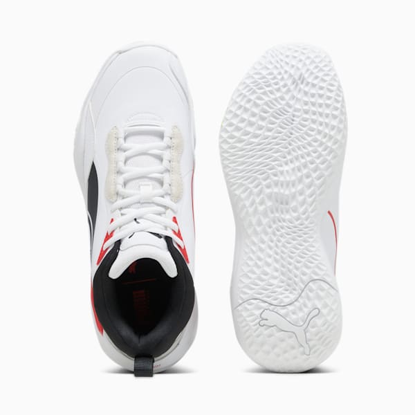 Playmaker Pro Plus Men's Basketball Shoes, PUMA White-For All Time Red, extralarge