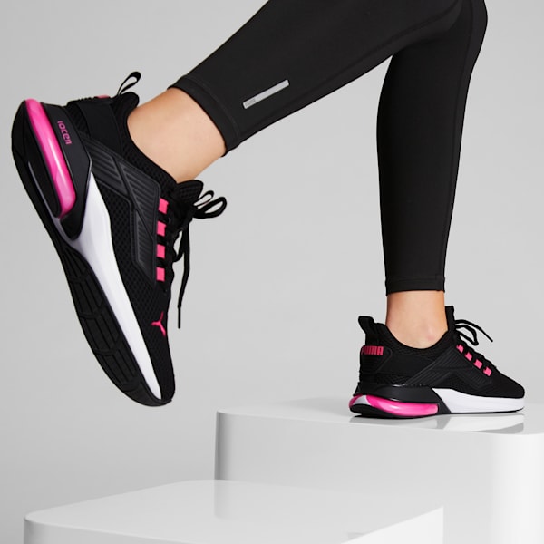 Tenis para correr para mujer Cell Rapid, PUMA Black-Glowing Pink-PUMA White, extralarge