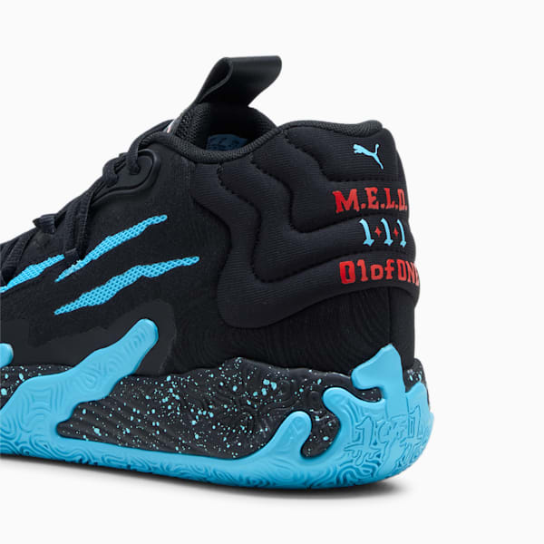 MB.03 Blue Hive Unisex Basketball Shoes, PUMA Black-Bright Aqua, extralarge-AUS