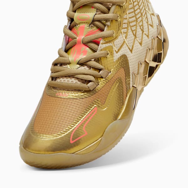 PUMA x LAMELO BALL MB.01 Golden Child Men's Basketball Shoes, Metallic Gold-Fiery Coral, extralarge