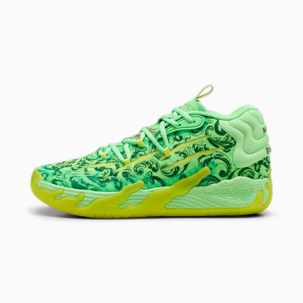 PUMA x LAFRANCE MB.03 Unisex Basketball Shoes, Fluro Green Pes-PUMA Green-Fluro Yellow Pes, extralarge-IND