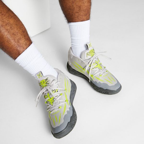 Tenis de basquetbol MB.03 Hills&nbsp;, Feather Gray-Lime Smash, extralarge