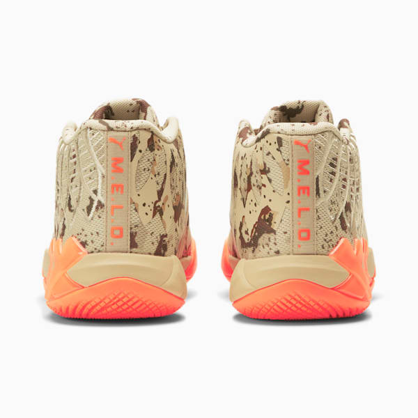 PUMA x LAMELO BALL MB.01 Digital Camo Big Kids' Basketball Shoes, Pale Khaki-Ultra Orange, extralarge