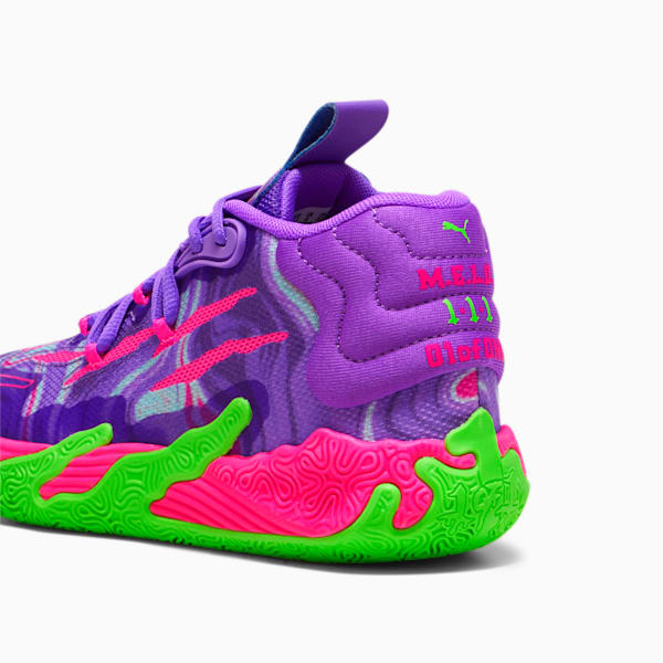 PUMA x LAMELO BALL MB.03 Toxic Big Kids' Basketball Shoes, Purple Glimmer-Green Gecko, extralarge
