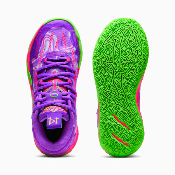 PUMA x LAMELO BALL MB.03 Toxic Big Kids' Basketball Shoes, Purple Glimmer-Green Gecko, extralarge