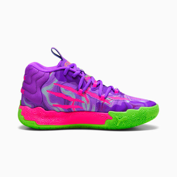 PUMA x LAMELO BALL MB.03 Toxic Big Kids' Basketball Shoes, Purple Glimmer-Green Gecko, extralarge