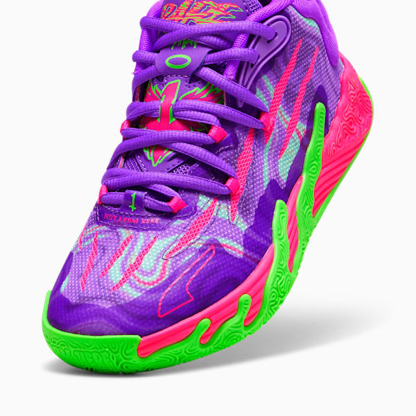 PUMA x LAMELO BALL MB.03 Toxic Big Kids' Basketball Shoes, Purple Glimmer-Green Gecko, extralarge