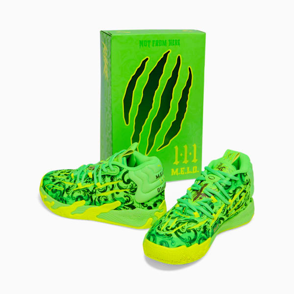 Chaussures de basketball PUMA x LAMELO BALL MB.03 LaFrancé, grand enfant, Fluro Green Pes-PUMA Green-Fluro Yellow Pes, extralarge