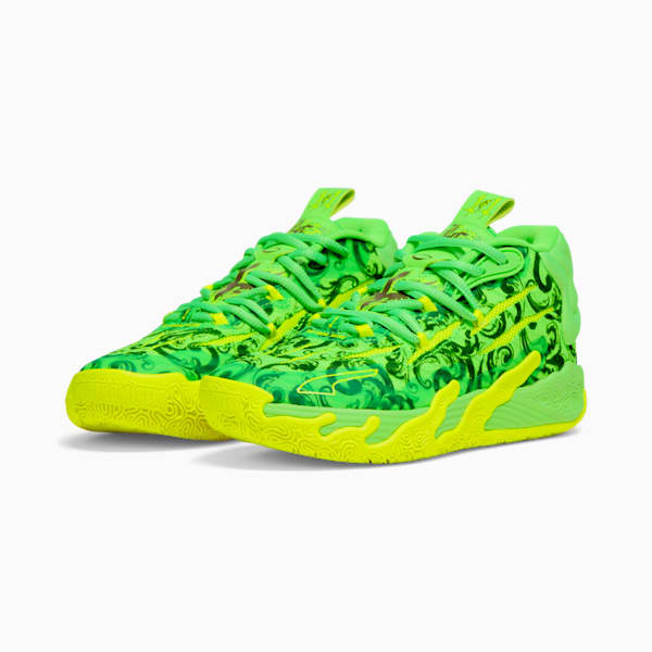 Chaussures de basketball PUMA x LAMELO BALL MB.03 LaFrancé, grand enfant, Fluro Green Pes-PUMA Green-Fluro Yellow Pes, extralarge